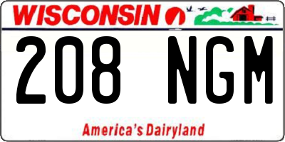 WI license plate 208NGM