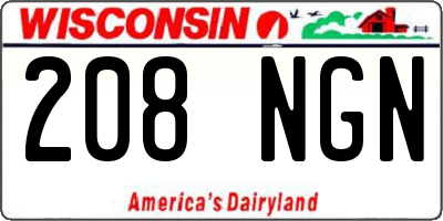 WI license plate 208NGN