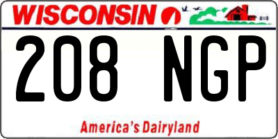 WI license plate 208NGP