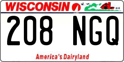 WI license plate 208NGQ