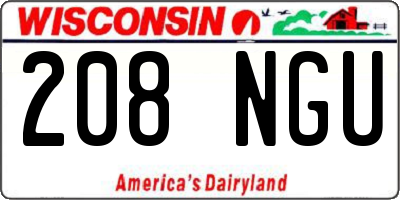 WI license plate 208NGU