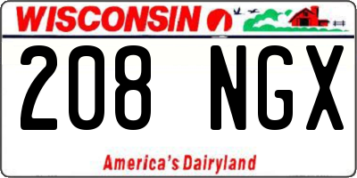 WI license plate 208NGX
