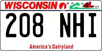WI license plate 208NHI