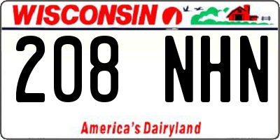 WI license plate 208NHN