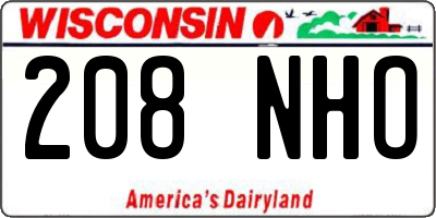 WI license plate 208NHO