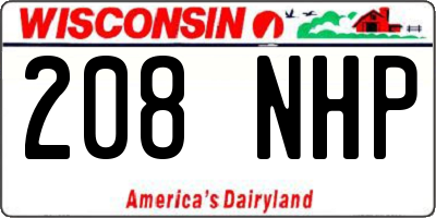 WI license plate 208NHP