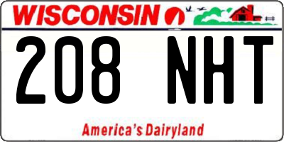 WI license plate 208NHT