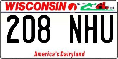 WI license plate 208NHU