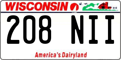 WI license plate 208NII