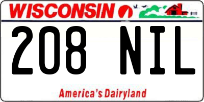 WI license plate 208NIL