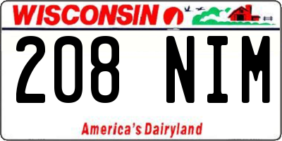 WI license plate 208NIM
