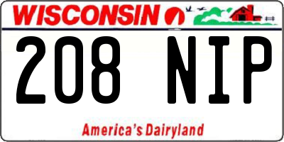 WI license plate 208NIP