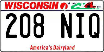 WI license plate 208NIQ