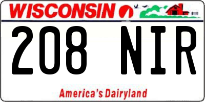WI license plate 208NIR