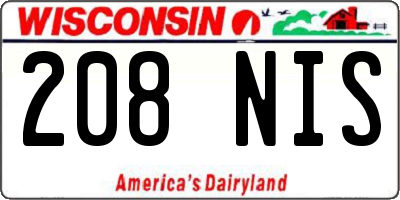 WI license plate 208NIS