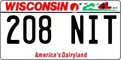 WI license plate 208NIT