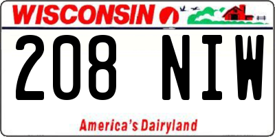 WI license plate 208NIW