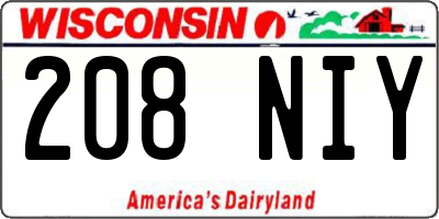 WI license plate 208NIY