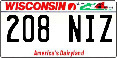 WI license plate 208NIZ