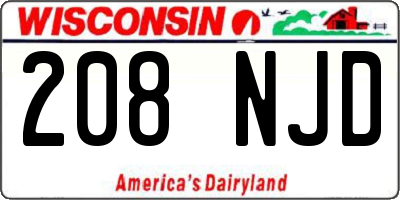 WI license plate 208NJD