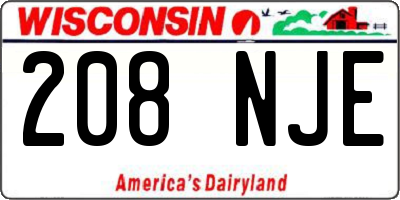 WI license plate 208NJE
