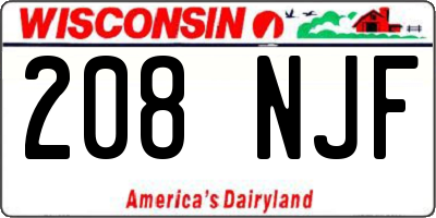 WI license plate 208NJF