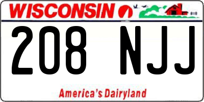 WI license plate 208NJJ