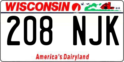WI license plate 208NJK