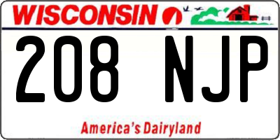 WI license plate 208NJP