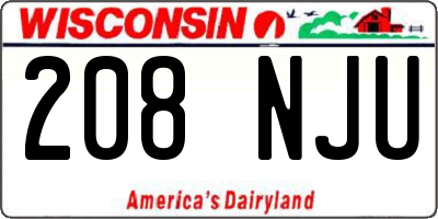 WI license plate 208NJU