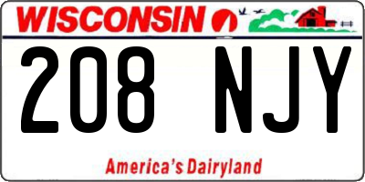 WI license plate 208NJY