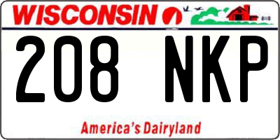 WI license plate 208NKP