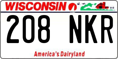 WI license plate 208NKR