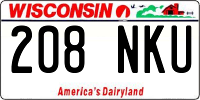 WI license plate 208NKU