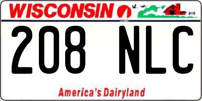 WI license plate 208NLC