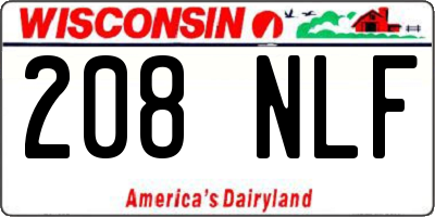 WI license plate 208NLF