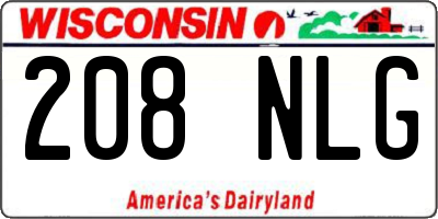 WI license plate 208NLG