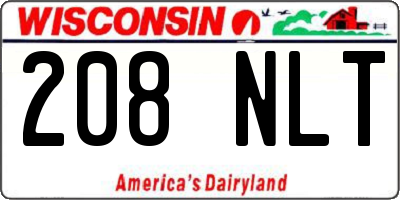 WI license plate 208NLT