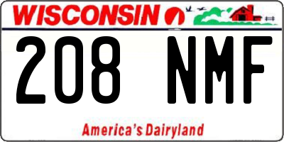 WI license plate 208NMF