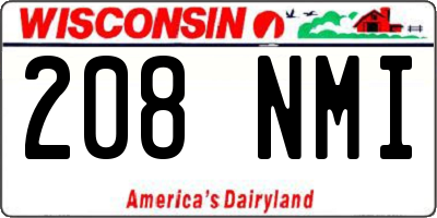 WI license plate 208NMI
