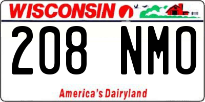 WI license plate 208NMO