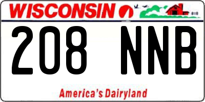 WI license plate 208NNB
