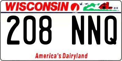 WI license plate 208NNQ