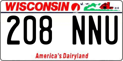 WI license plate 208NNU
