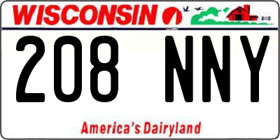 WI license plate 208NNY