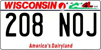 WI license plate 208NOJ