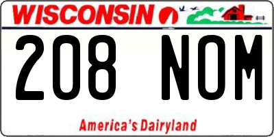 WI license plate 208NOM