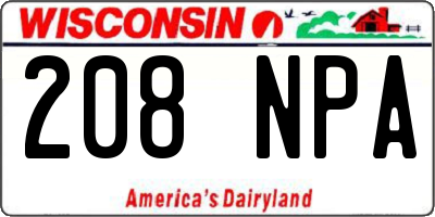 WI license plate 208NPA
