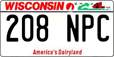 WI license plate 208NPC
