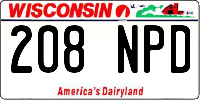 WI license plate 208NPD